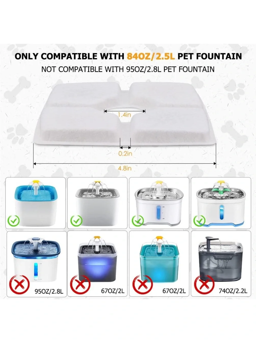 36 x Pet fountain filters